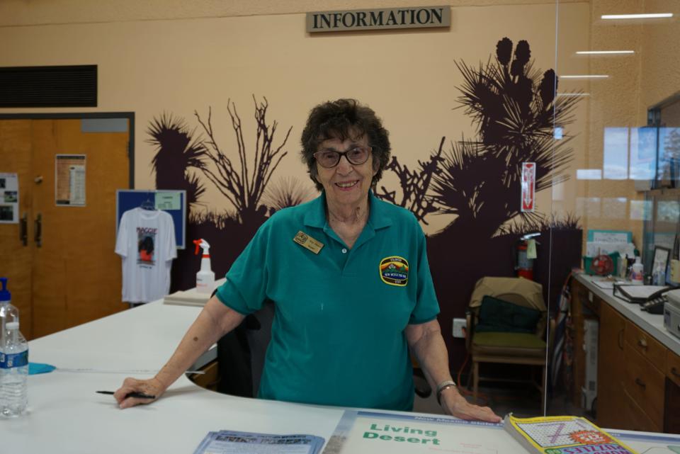 Volunteer Kay Gessel works at the front desk of the Living Desert Zoo and Gardens as a docent.