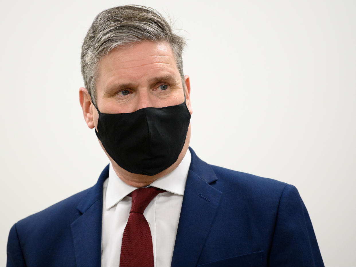 <p>Labour leader Keir Starmer visits the NHS vaccination centre in Robertson House, Stevenage</p> (REUTERS)