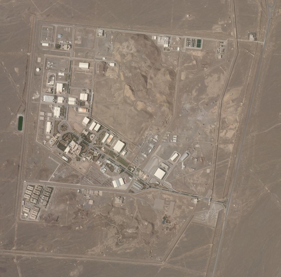 Imagen de satélite proporcionada por Planet Labs Inc. que muestra la instalación nuclear iraní de Natanz, el miércoles 7 de abril de 2021. (Planet Labs Inc. vía AP)