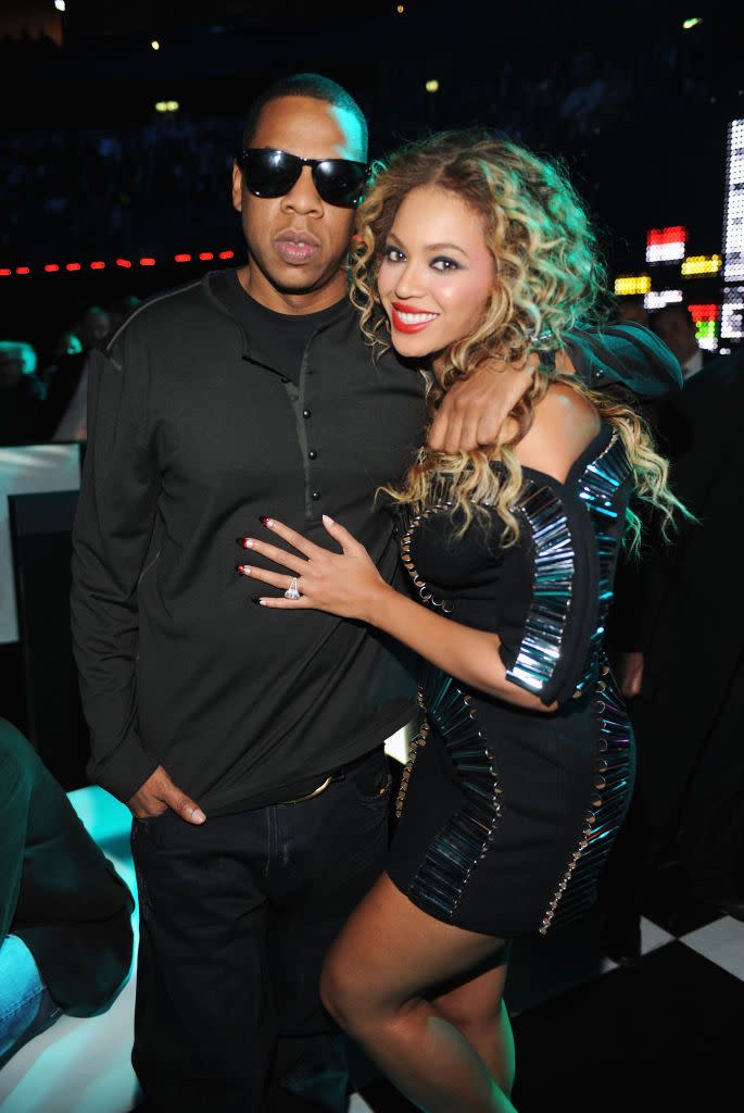 <p>Jay-Z and Beyoncé at the MTV Europe Music Awards in Berlin.</p>