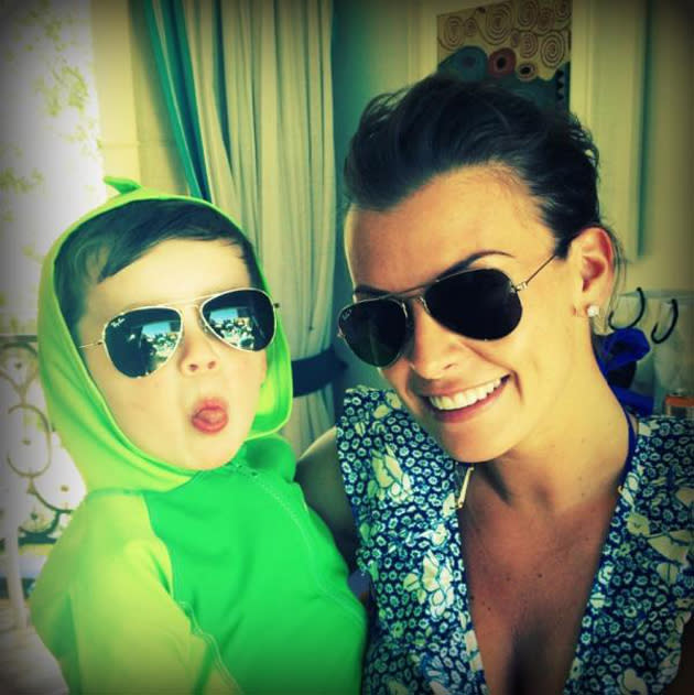 Celebrity photos: Coleen Rooney is currently sunning herself on holiday with husband Wayne and their son, Kai. The star took some time out to tweet this cute picture of her and Kai, along with the caption: “Me and my cool dude!”