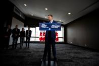 Leader of Canada's Conservatives campaigns in Winnipeg