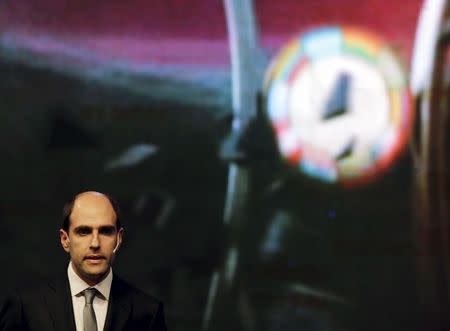 President of Chile's Football Federation Sergio Jadue speaks at the draw of the 2015 Copa Sudamericana tournament at the CONMEBOL headquarters in Luque, on the outskirts of Asuncion July 16, 2015. REUTERS/Jorge Adorno