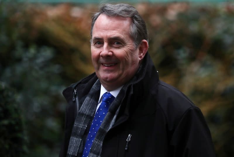 FILE PHOTO: Liam Fox is seen outside Downing Street in London