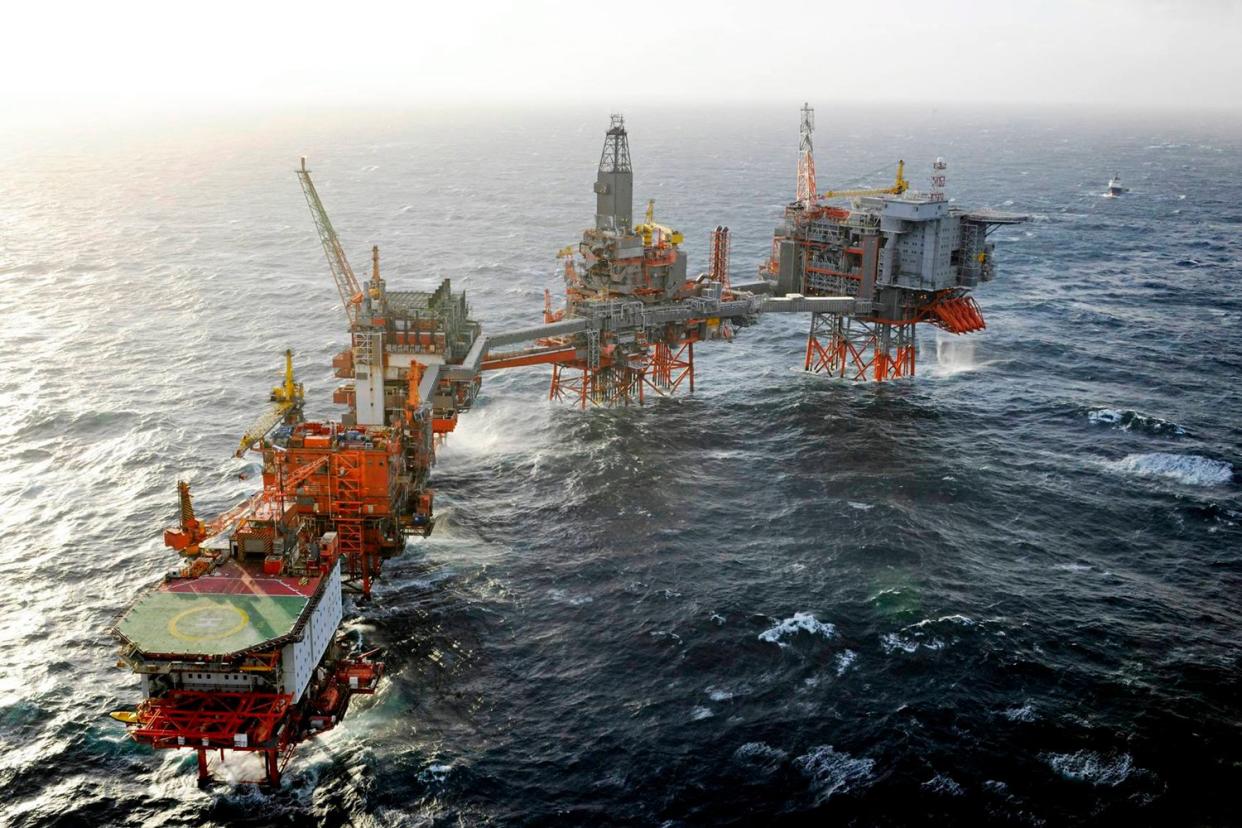 North Sea oil rigs: Kjetil Alsvik/EPA