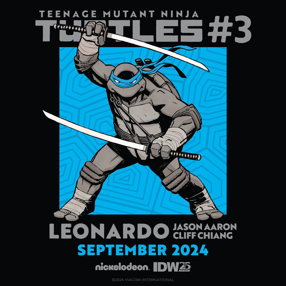 Teenage Mutant Ninja Turtles relaunch promo art of Leonardo by Cliff Chiang