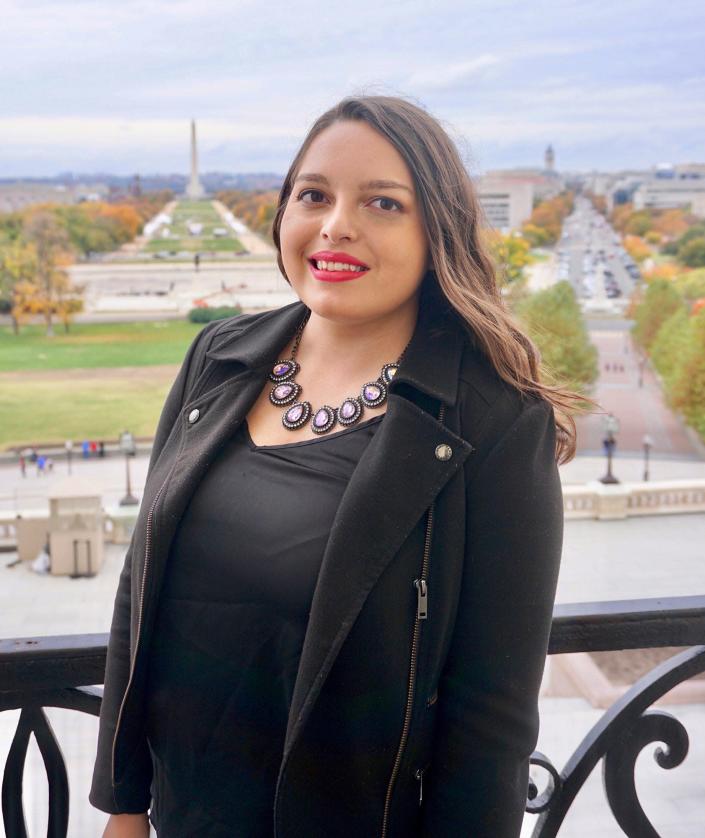 Andrea Rathbone Ramos, 26, who is studying for a master's degree in public policy in New York, has visited Washington, D.C., to try to persuade U.S. senators to support immigrant reform.