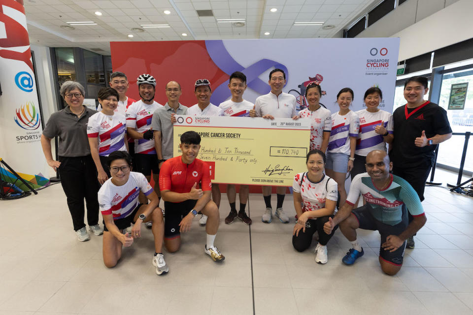 The Singapore Cycling Federation's 2nd edition of its Cycle For Hope fund-raising campaign raised over $200,000. (PHOTO: SCF)