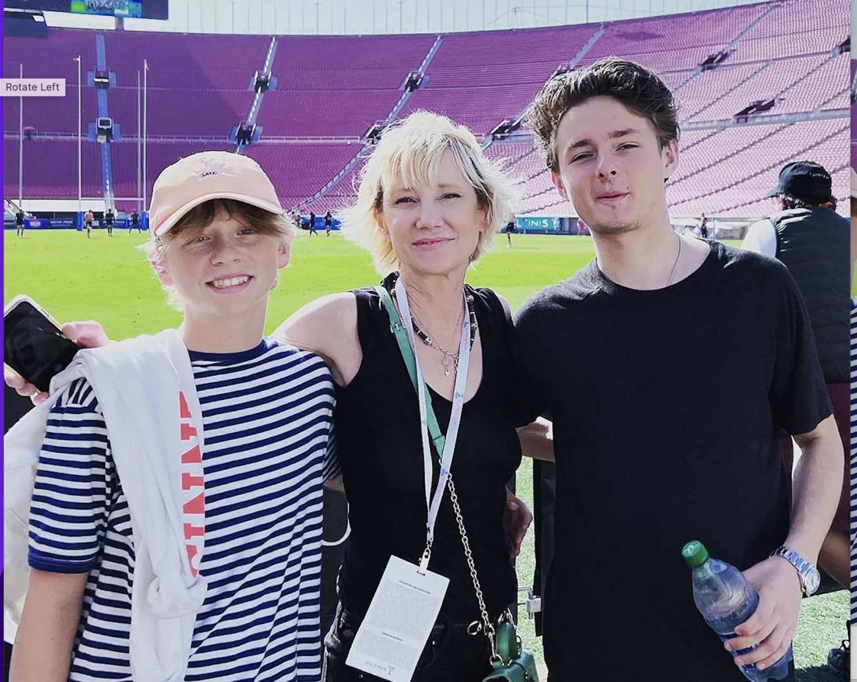 Anne Heche with her sons Atlas Heche Tupper (left) and Homer Heche Laffoon (right) in May 2022. (Photo: Anne Heche via Instagram)