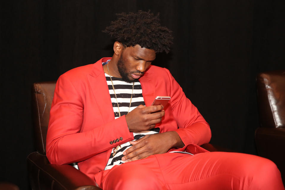 Joel Embiid cemented himself as NBA Twitter MVP. (Getty)