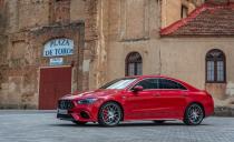 <p>The CLA45's optional AMG Aerodynamics package includes a modified front splitter, side spoiler lips on the rear apron, and a larger spoiler lip.</p>
