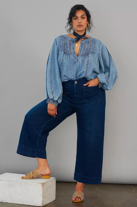 Pilcro Ultra High-Rise Wide-Leg Jeans. Image via Anthropologie.