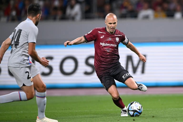 Spanish football legend Andres Iniesta played his last game for Japanese club Vissel Kobe on Saturday (Philip FONG)