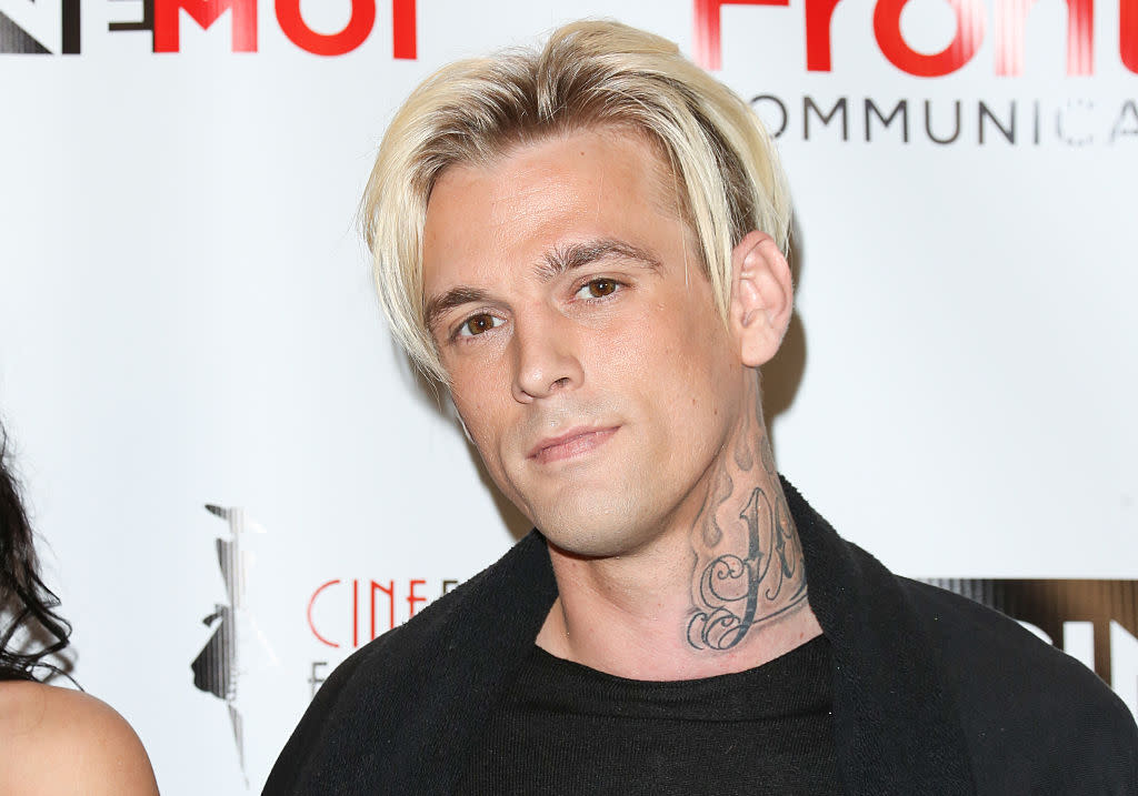 Aaron Carter, pictured in December 2016, says he's given up his guns. (Photo: Paul Archuleta/FilmMagic) 