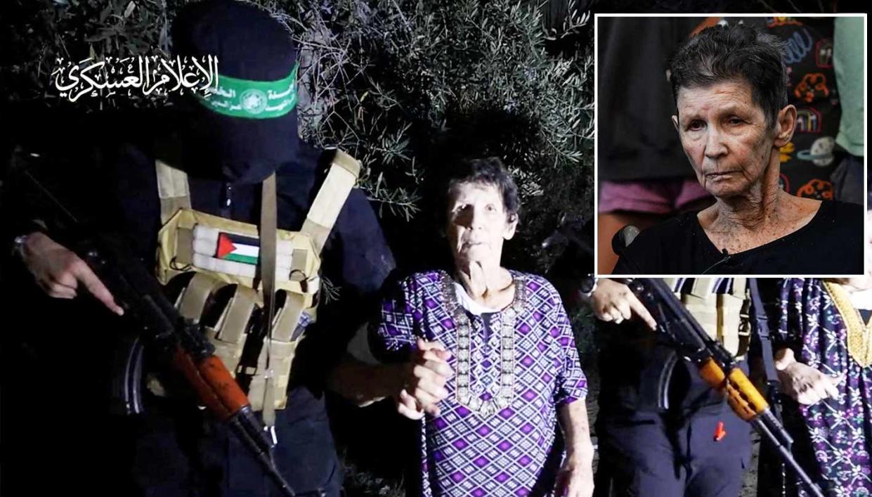 Yocheved  Lifshitz, 85, an Israeli grandmother who was held hostage in Gaza. (Reuters)