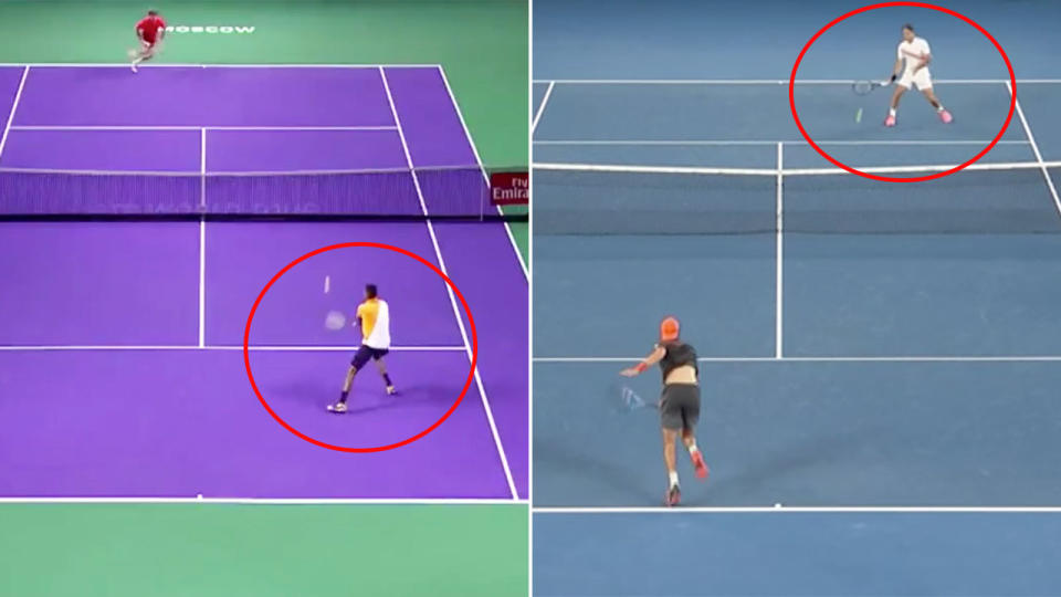 Kyrgios channelled Federer. Image: Tennis TV