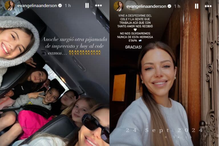 Evangelina Anderson se despidió del colegio de sus hijas (Foto: Instagram @evangelinaanderson)