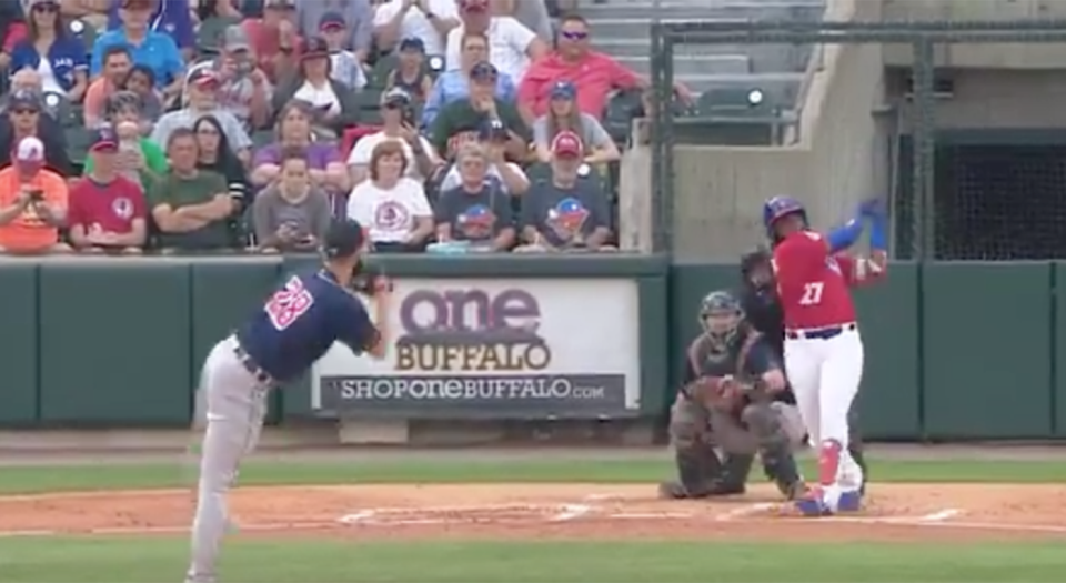 Vladdy Guerrero Jr. is very good at crushing baseball. (Twitter)