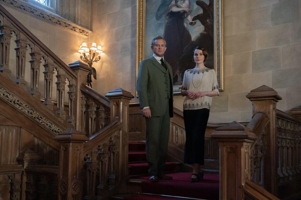 Hugh Bonneville stars as Robert Grantham and Michelle Dockery as Lady Mary in Downton Abbey: A New Era,