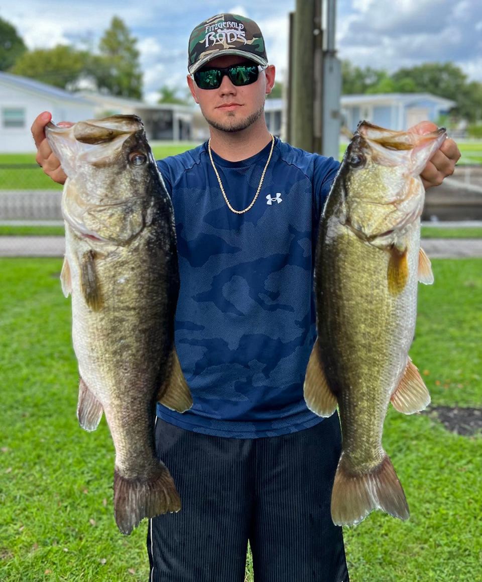 Colby Evans took big bass with a 7-pound, 8-ounce fish to help him and his partner Johnny Johnson to a total weight of 22 pounds, 12 ounces, and a second-place finish during the Pond Jumpers Tournament Trail event on Sept. 17 on Lake Hatchineha.