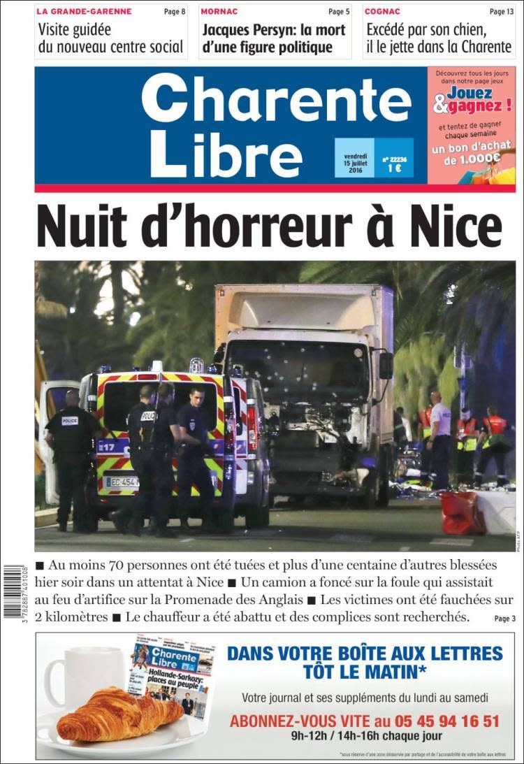 Une “nuit d’horreur” pour la Charente Libre.