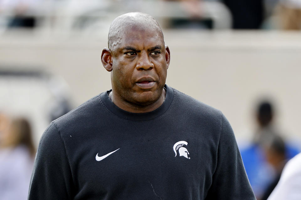 Michigan State coach Mel Tucker looks on before a game against Richmond on Sept. 9. (Mike Mulholland/Getty Images)