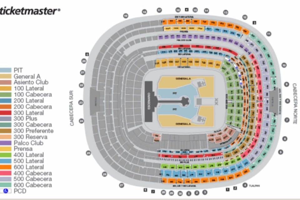 mapa estadio azteca karol g boletos