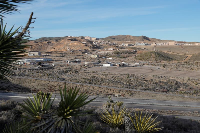 A view of facilities at the MP Materials rare earth mine in Mountain Pass