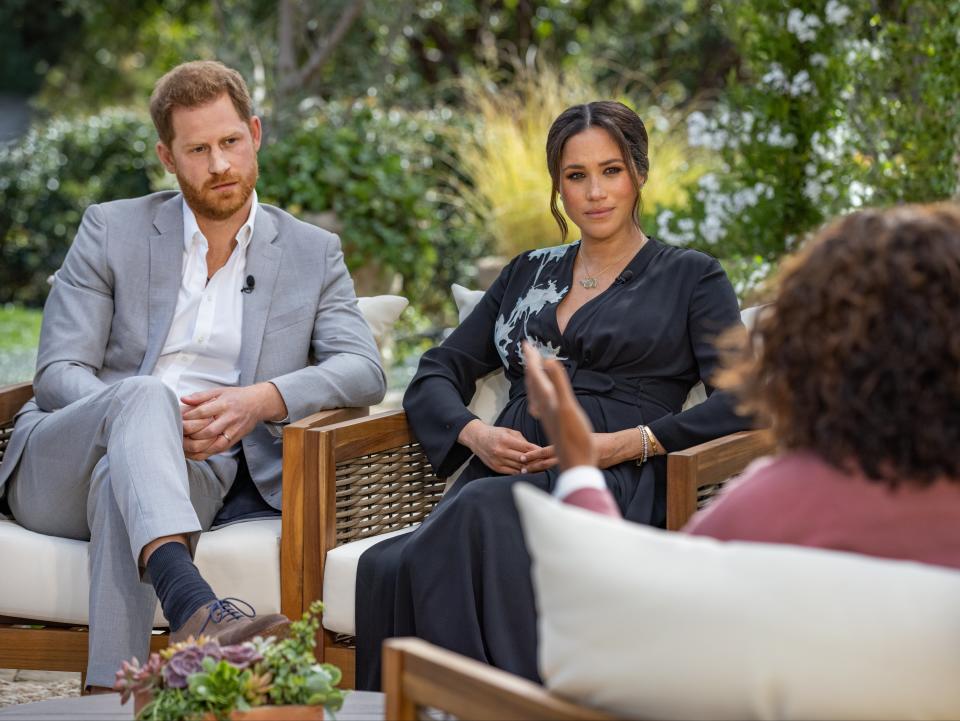 Meghan Markle and Prince Harry’s interview with Oprah WinfreyHarpo Productions/Joe Pugliese via Getty Images