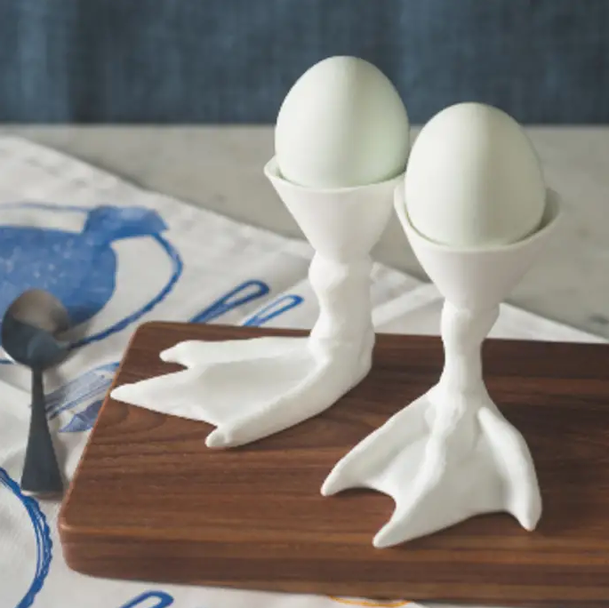 White Duck Foot Egg Cup