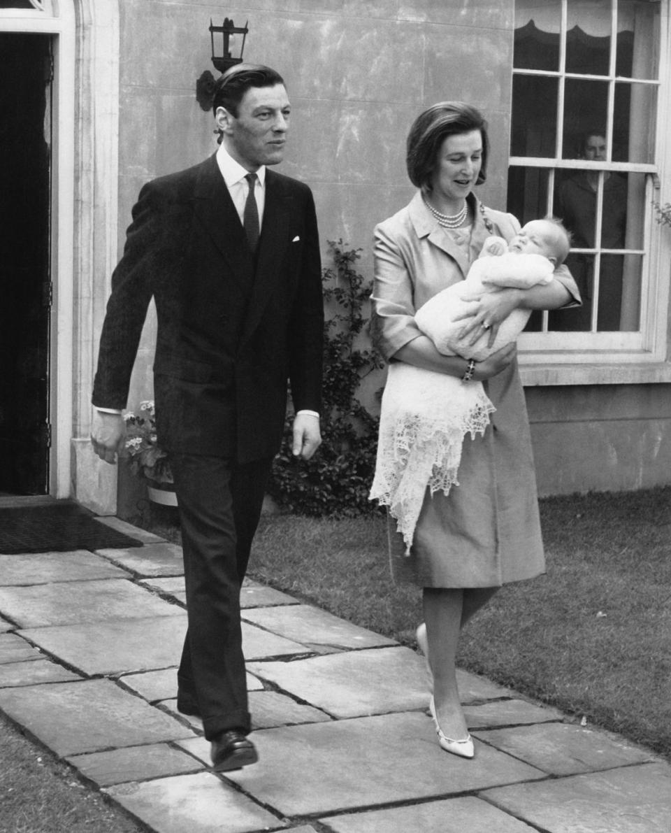 <p>Upon their marriage, Queen Elizabeth offered to make Angus Ogilvy an earl, but he declined. Therefore, Alexandra and Angus's children James (pictured here as a newborn) and Marina (born 1966) have no titles. </p>