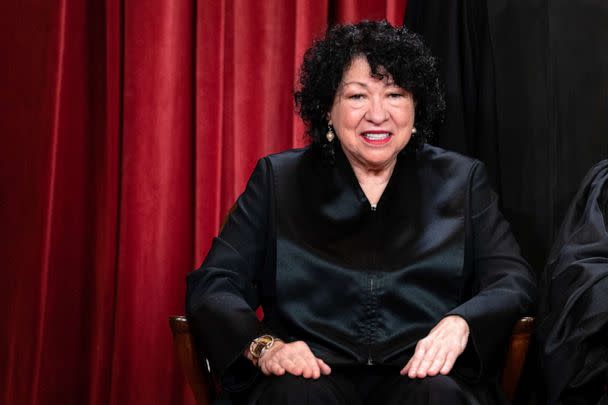 PHOTO: Associate Justice Sonia Sotomayor during the formal group photograph at the Supreme Court in Washington, DC, Oct. 7, 2022. (Eric Lee/Bloomberg via Getty Images)