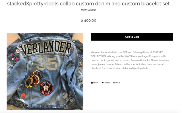 Custom jean jacket trend grows as Kate Upton shows up to Astros game in  Verlander denim - Article - Bardown