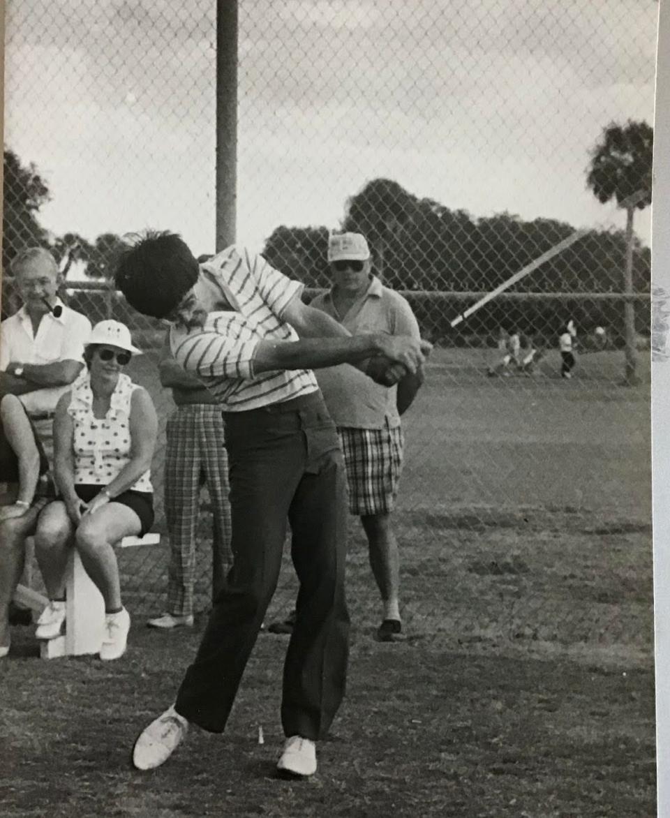 Scott Dunlap golfs on the Sarasota High team in 1981.