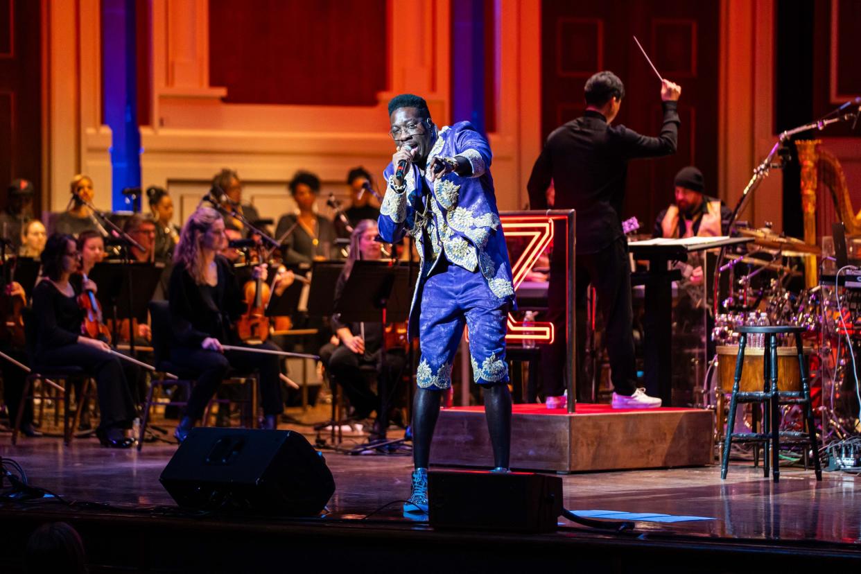 Pittsburgh rapper Frzy and the Pittsburgh Symphony Orchestra joined forces Wednesday at Heinz Hall.