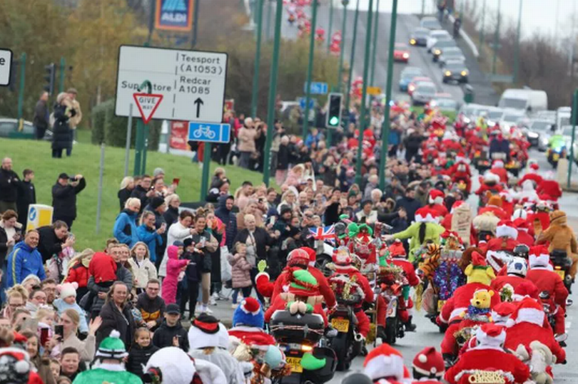 The annual Boundary 500 Motorcycle Group Santa Ride attracts crowds of up to 100,000 people and raises around £30,000 a year for Teesside's baby hospice