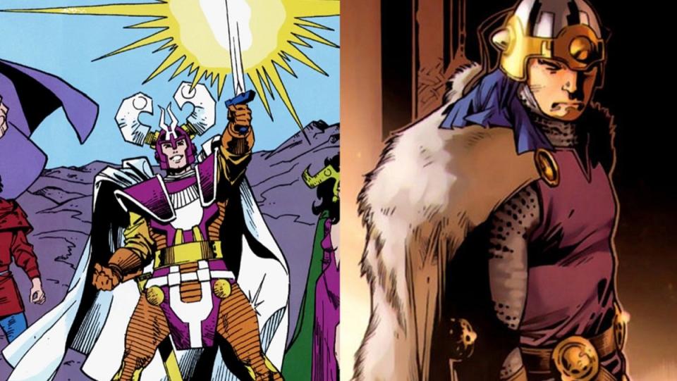 Balder the Brave, art by Walter Simonson (L) and Olivier Coipel (R)