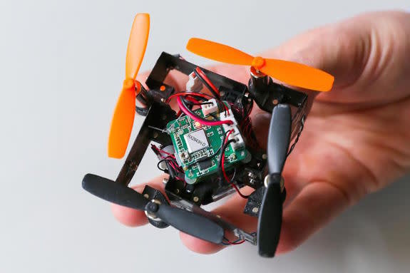 Swarms of these tiny drones could be deployed over disaster zones to help look for survivors, researchers say.