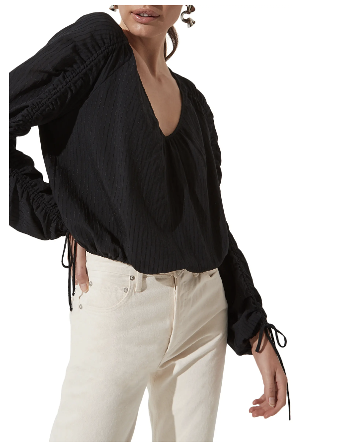 Astr The Label Ruched Long Sleeve Top - Nordstrom Canada