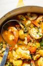 <p>This Mediterranean-style <a href="https://www.delish.com/uk/cooking/recipes/g29843414/healthy-fish-recipes/" rel="nofollow noopener" target="_blank" data-ylk="slk:fish;elm:context_link;itc:0;sec:content-canvas" class="link ">fish</a> stew is really easy, really flavourful, and most of all - super healthy. We left out traditional ingredients like saffron to make it cheaper, and <a href="https://www.delish.com/uk/cooking/recipes/a29184626/steamed-mussels-recipe/" rel="nofollow noopener" target="_blank" data-ylk="slk:mussels;elm:context_link;itc:0;sec:content-canvas" class="link ">mussels</a> because it was just getting a bit too complicated. We kept it simple with <a href="https://www.delish.com/uk/cooking/recipes/a29733946/best-baked-cod-fish-recipe/" rel="nofollow noopener" target="_blank" data-ylk="slk:cod;elm:context_link;itc:0;sec:content-canvas" class="link ">cod</a> and <a href="https://www.delish.com/uk/cooking/recipes/a29664285/easy-lemon-garlic-shrimp-recipe/" rel="nofollow noopener" target="_blank" data-ylk="slk:prawns;elm:context_link;itc:0;sec:content-canvas" class="link ">prawns</a>, and it's delicious. </p><p>Get the <a href="https://www.delish.com/uk/cooking/recipes/a30293099/fish-stew/" rel="nofollow noopener" target="_blank" data-ylk="slk:Healthy Fish Stew;elm:context_link;itc:0;sec:content-canvas" class="link ">Healthy Fish Stew</a> recipe.</p>