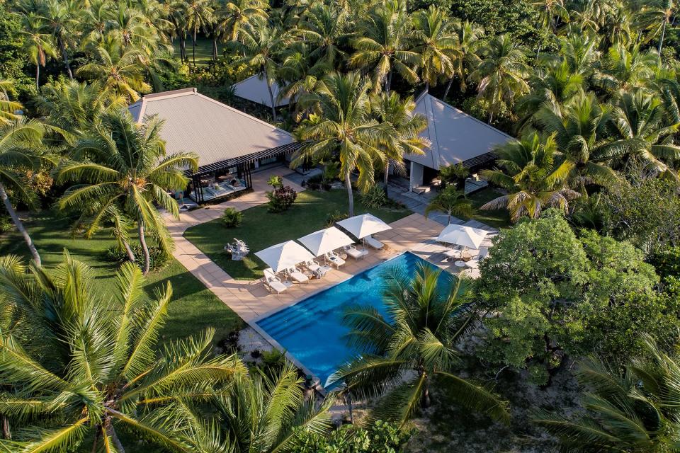 Aerial view of the residence at VOMO Island Fiji