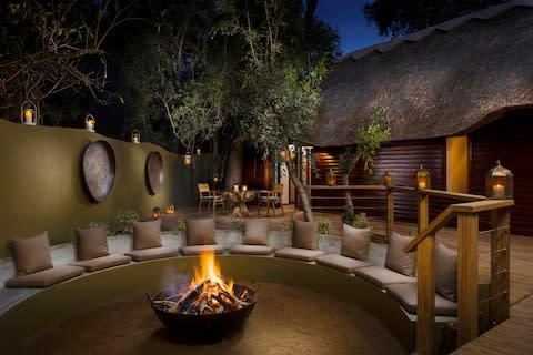 The boma fire pit of the Safari Suite - Credit: Copyright held by Jonathan Cosh of Visual Eye/Jonathan Cosh of Visual Eye