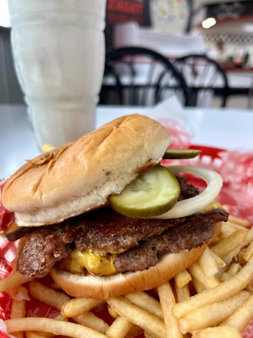 The original double steakburger with cheese is a bestseller at Steak 'n Shake.