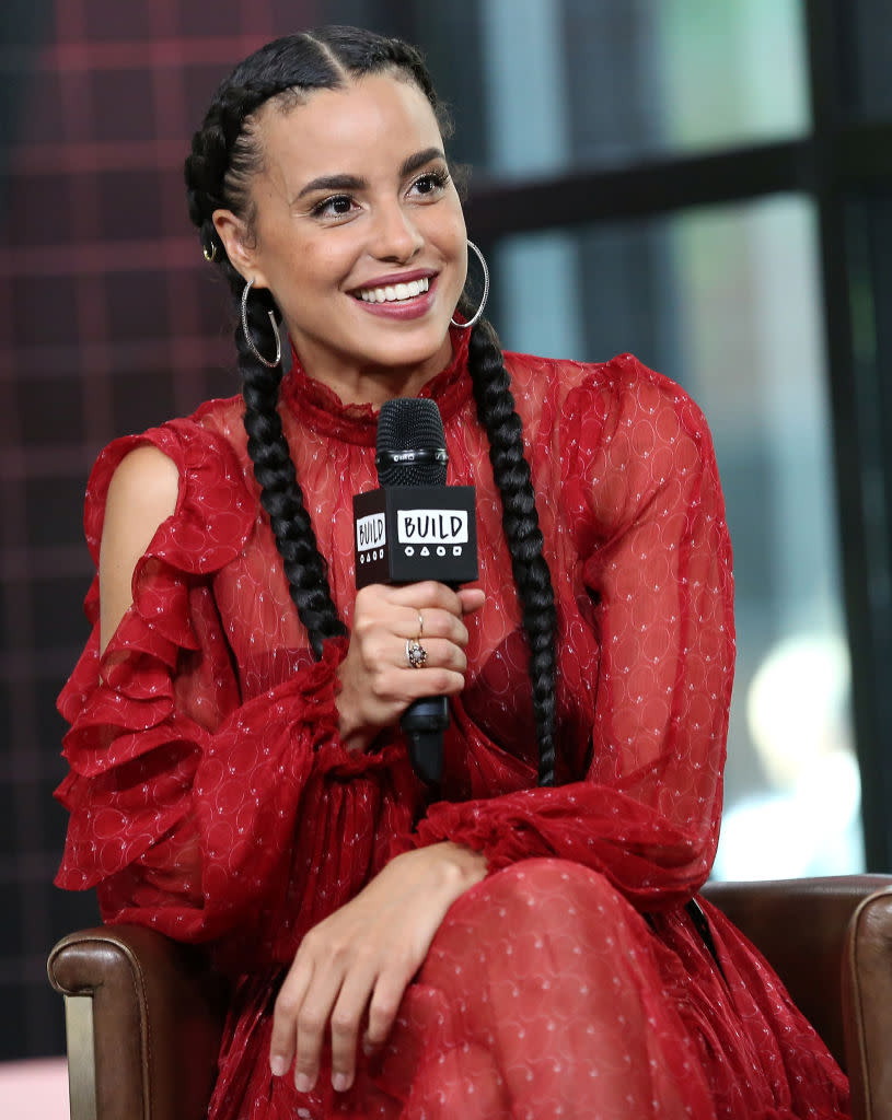Actress Parisa Fitz-Henley visits Build Studio to talk about <em>Harry & Meghan: A Royal Romance</em> on Monday in New York City. (Photo: Monica Schipper/Getty Images)
