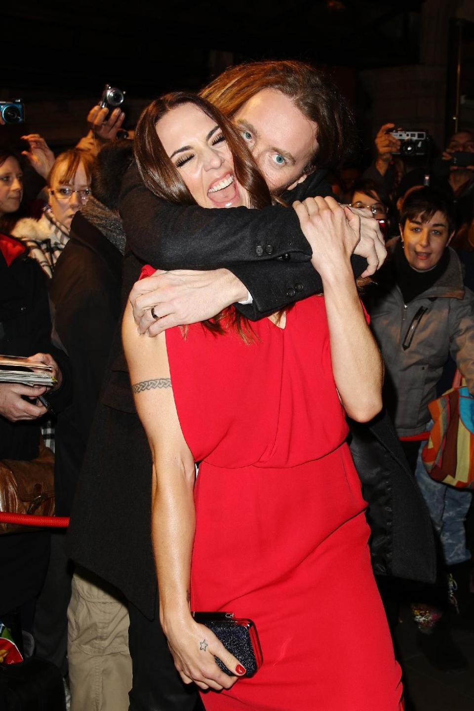 Tim Minchin and Melanie Chisholm seen at the Whatsonstage.com Theatregoers' Choice Awards at The Palace Theatre on Sunday, Feb. 17, 2013, in London. (Photo by Miles Willis/Invision/AP)