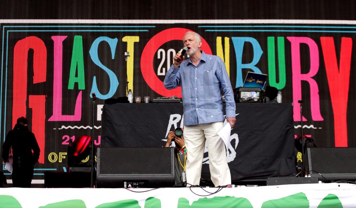 Hamish McRae: The sight of Jeremy Corbyn being feted at Glastonbury should send a chill down the spine of the Tory high command: PA