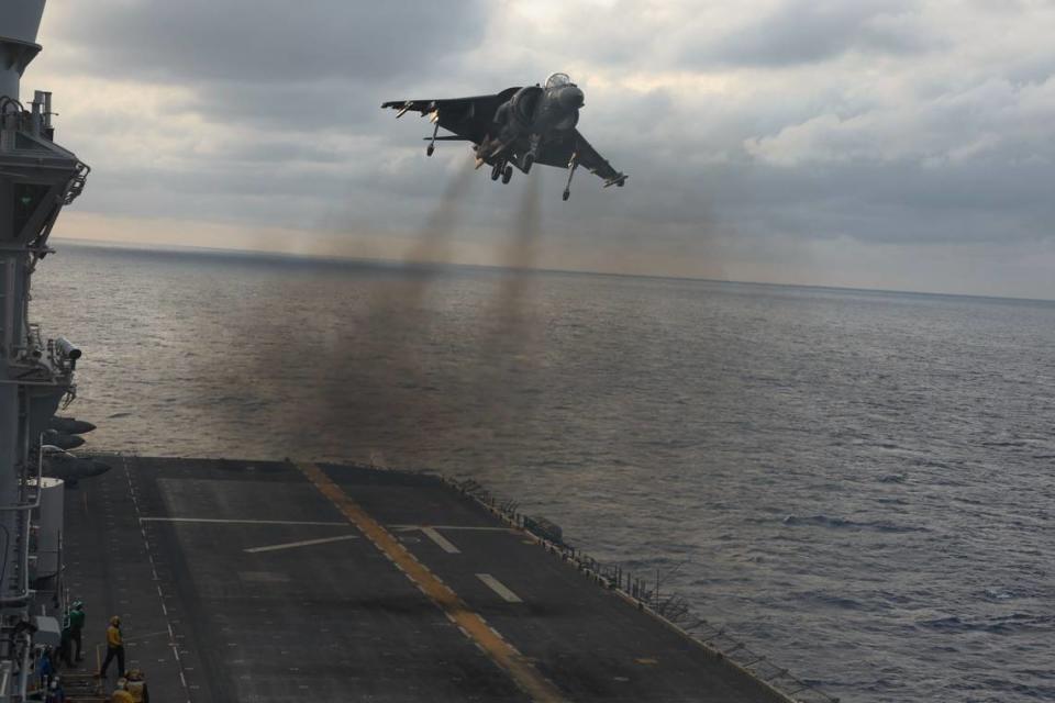 The USS Wasp is doing training in the Atlantic Ocean and has been spotted off the coast of North Myrtle Beach. U.S. Navy officials said the ship, which is out of Norfolk, Virginia, will be in the area for some time.