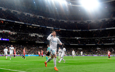 Ronaldo scores a goal - Credit: AFP