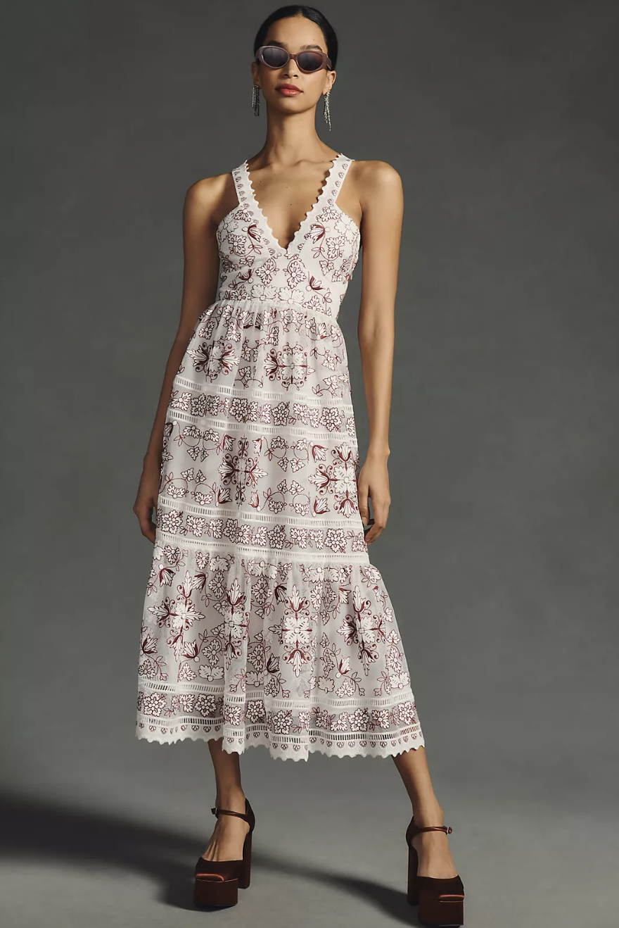 By Anthropologie Tiered V-Neck Dress (photo via Anthropologie)