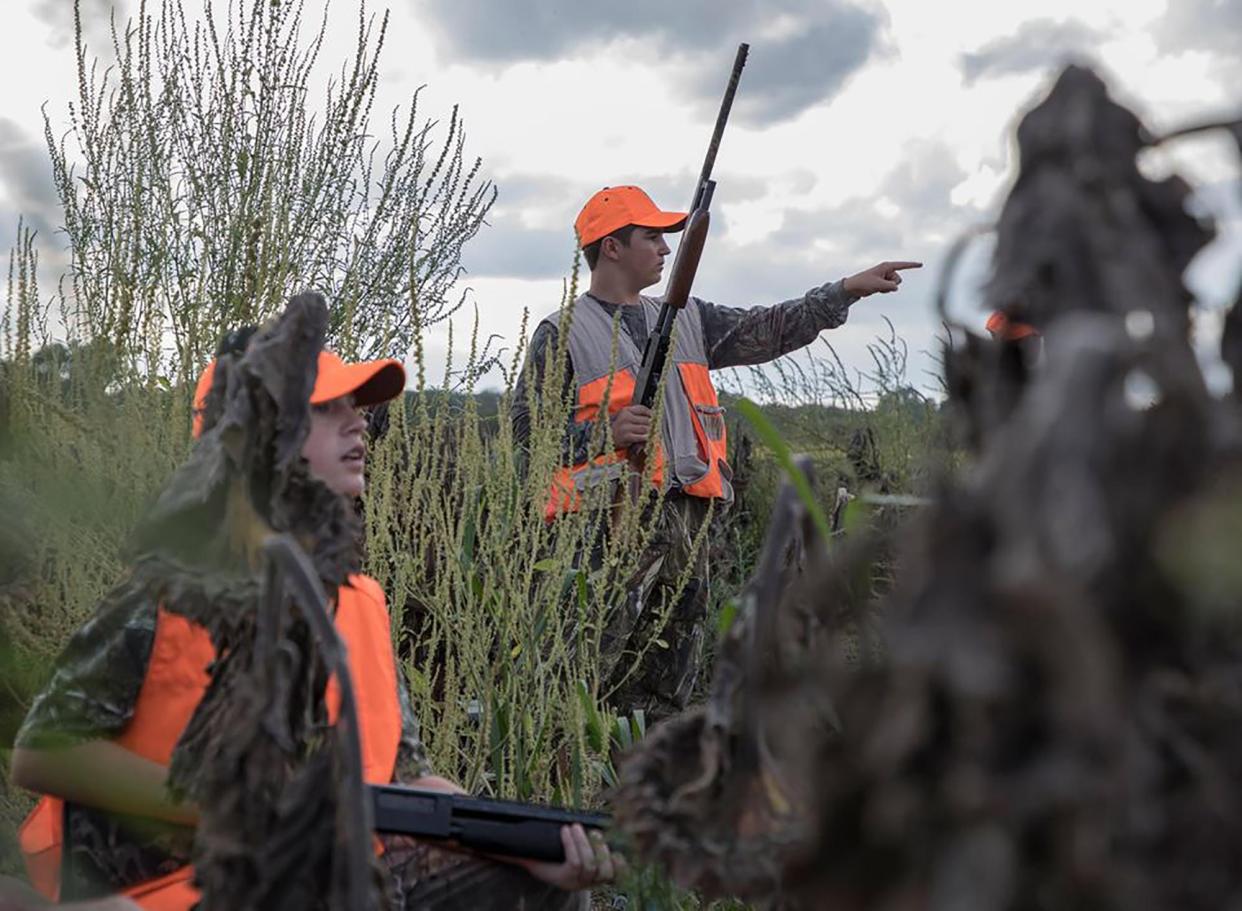 Youth hunters participated in the Jayhawk QUWF youth dove hunt in September 2020 at the Clinton Wildlife Area in Lawrence.